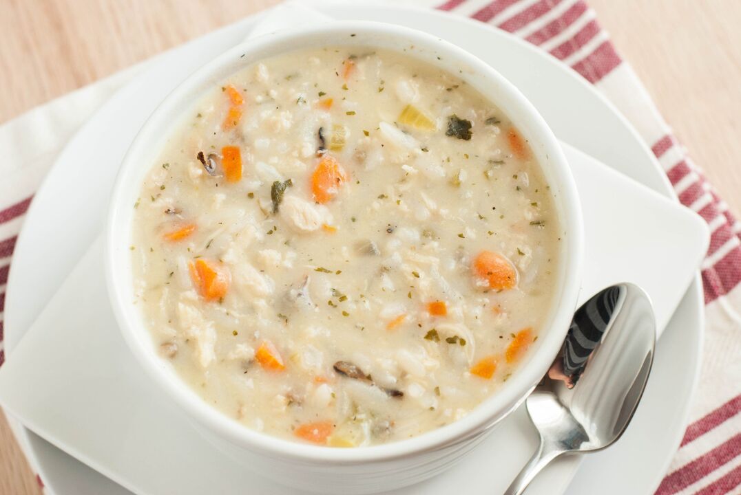 Rice and milk soup for ulcers